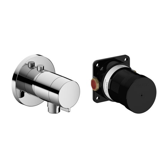 Keuco Ixmo Thermostat-Brausearmatur-Set Unterputz mit Schlauchanschluss, Rosette rund, Verchromt, 59554010021