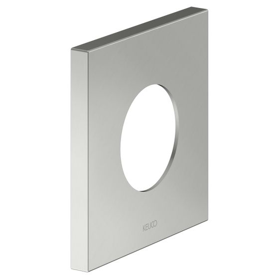 Keuco Ixmo Wandrosette eckig 105x105mm, Übergröße für Ventile und Thermostat-Brausearmatur Unterputz, Edelstahl-finish