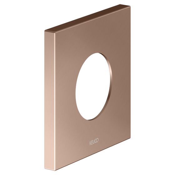 Keuco Ixmo Wandrosette eckig 105x105mm, Übergröße für Ventile und Thermostat-Brausearmatur Unterputz, Rotgold gebürstet