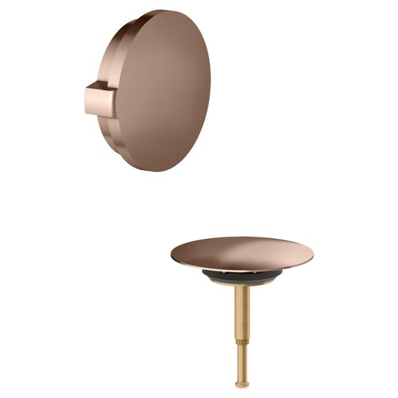 Keuco Abdeckblende für Ab- und Überlaufgarnitur mit Füllfunktion Wanne, Rotgold gebürstet, 59930290075