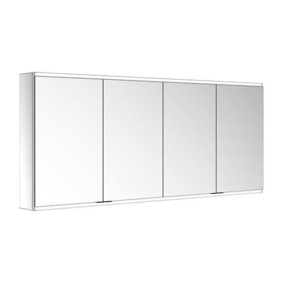 KEUCO Royal Modular 2.0 Spiegelschrank, beleuchtet, 80041, Wandvorbau 4 Steckdosen 1700x700x160mm