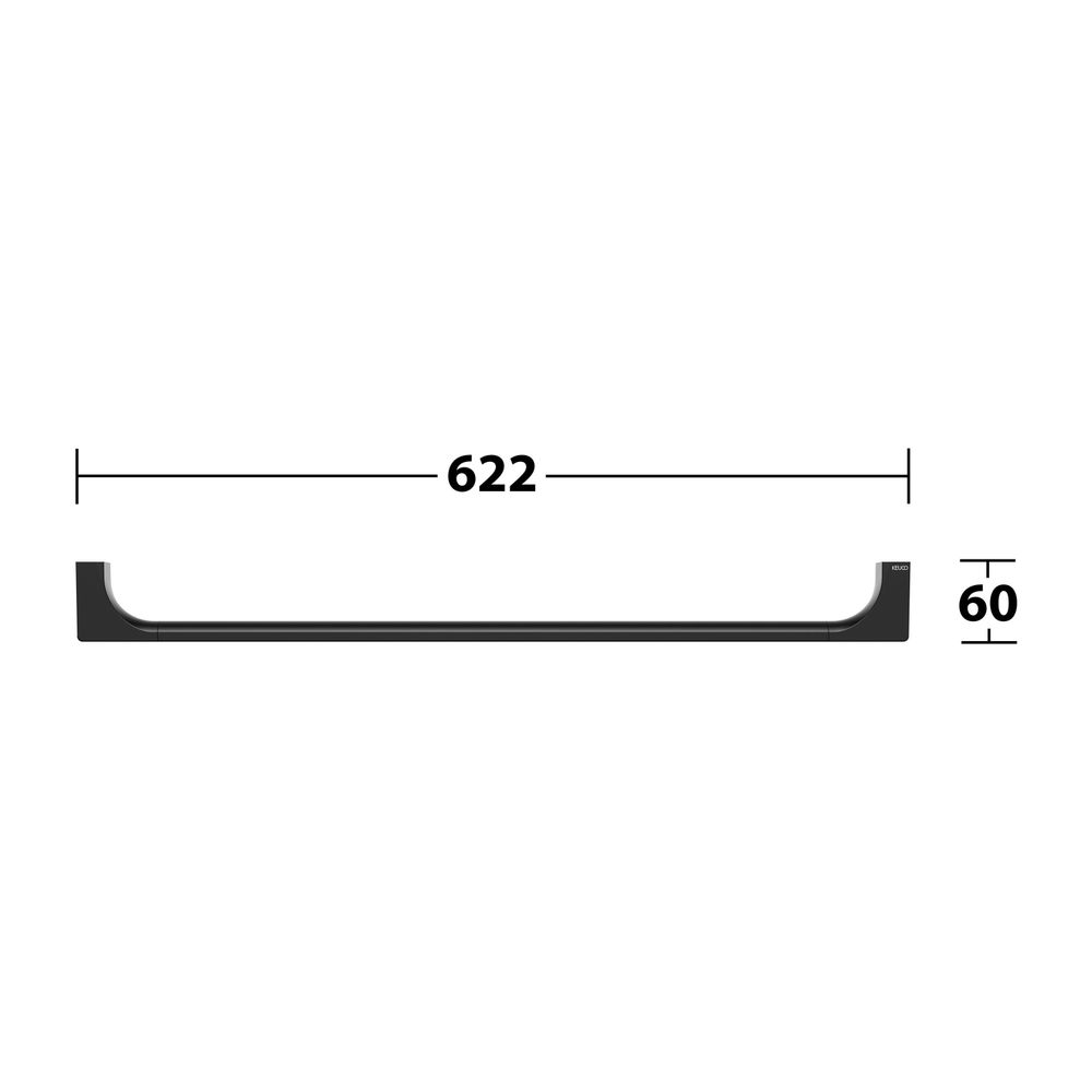 Keuco Edition 11 Badetuchhalter, 600mm, mit Befestigungsset, Schwarz-matt, 111013706... KEUCO-11101370600 4017214941339 (Abb. 7)