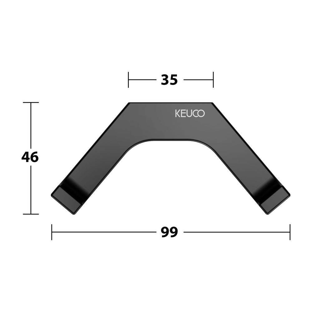 Keuco Edition 11 Handtuchhaken doppelt, mit Befestigungsset, Schwarz matt, 111153700... KEUCO-11115370000 4017214941377 (Abb. 7)