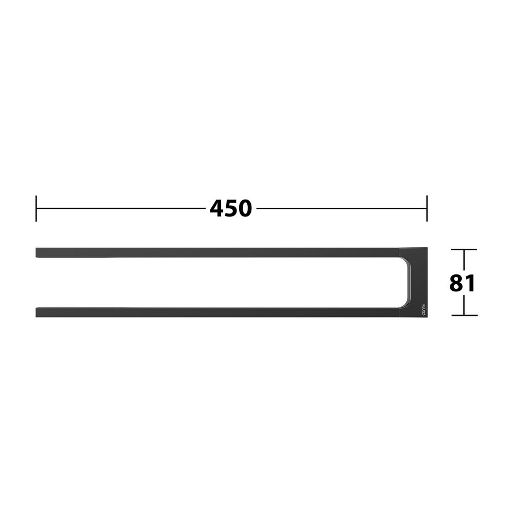 Keuco Edition 11 Handtuchhalter, 450mm, 2-armig, starr, mit Befestigungsset, Schwarz... KEUCO-11118370000 4017214941391 (Abb. 7)