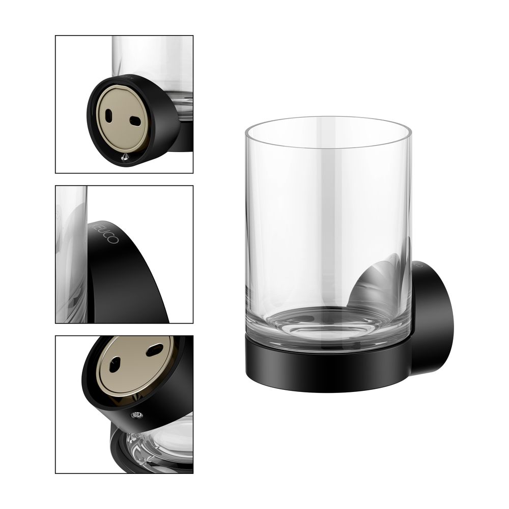 Keuco Collection Reva Glashalter, Echtkristall-Glas, Schwarz-matt, 12850379000... KEUCO-12850379000 4017214966745 (Abb. 3)