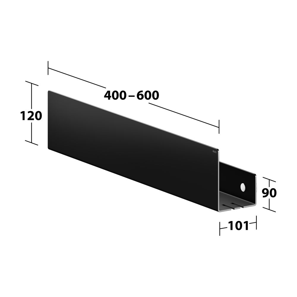 KEUCO Duschablage 24953 auf Maß, 400-600 x 120 x 90 mm, schwarzgrau... KEUCO-24953370100 4017214676545 (Abb. 8)