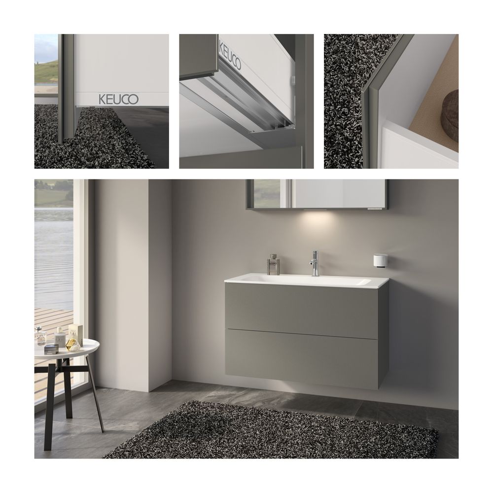 Keuco X-Line Waschtischunterbau, 1000x605x490mm, 2 Frontauszüge, Wandmontage oder bo... KEUCO-33173290000 4017214923410 (Abb. 3)
