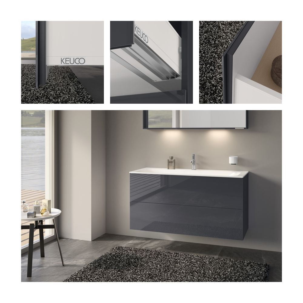 Keuco X-Line Waschtischunterbau, 1200x605x490mm, 2 Frontauszüge, Wandmontage oder bo... KEUCO-33183110000 4017214923434 (Abb. 3)