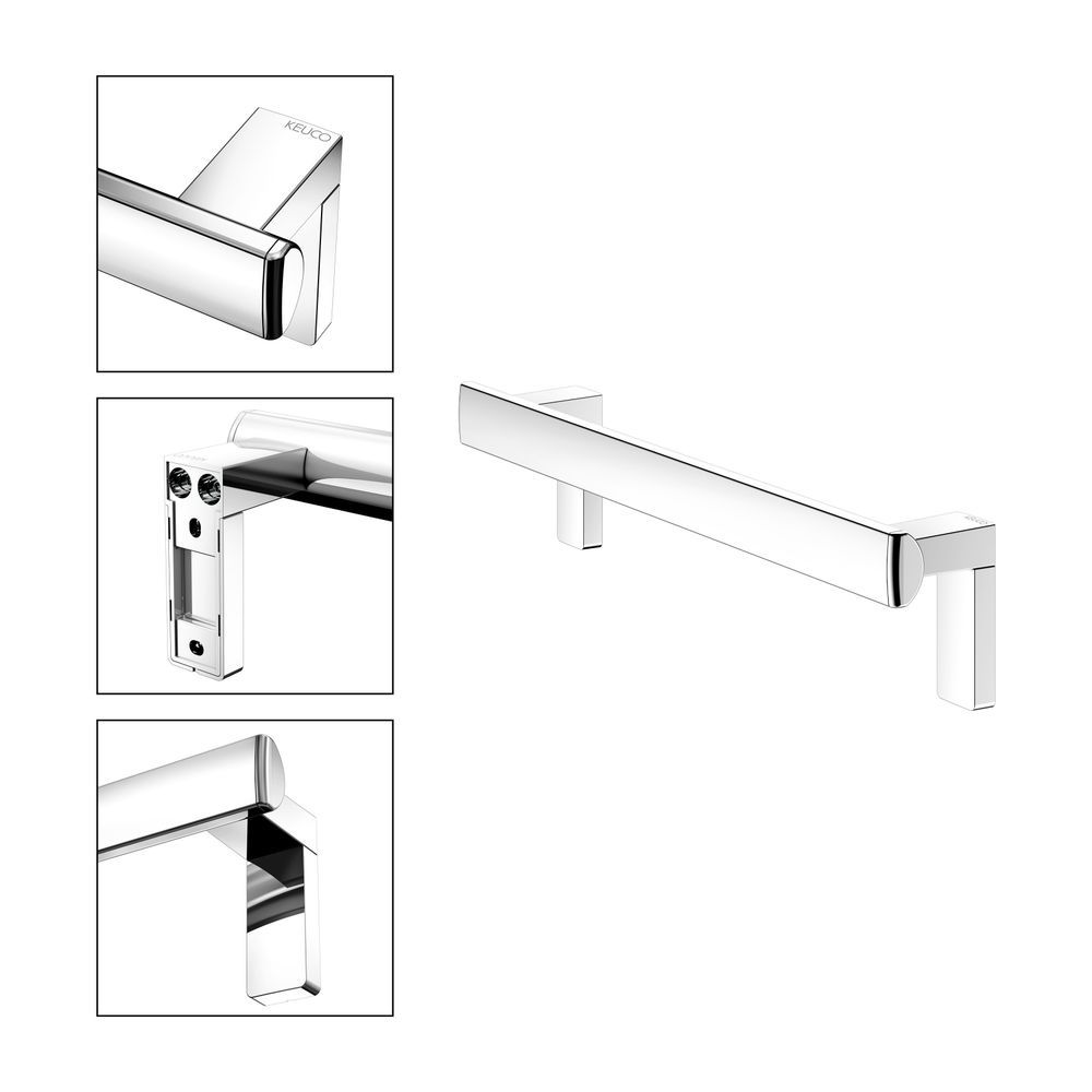 Keuco Axess Haltegriff 500mm, waagerechte Montage, mit 2x Befestigungsset 1, Verchro... KEUCO-35001010500 4017214902101 (Abb. 3)