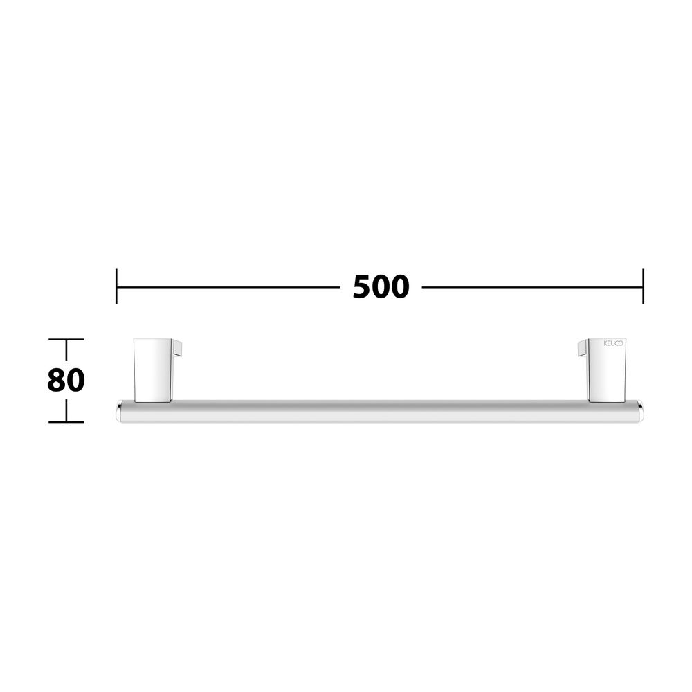 Keuco Axess Haltegriff 500mm, waagerechte Montage, mit 2x Befestigungsset 1, Silber ... KEUCO-35001170500 4017214902170 (Abb. 9)