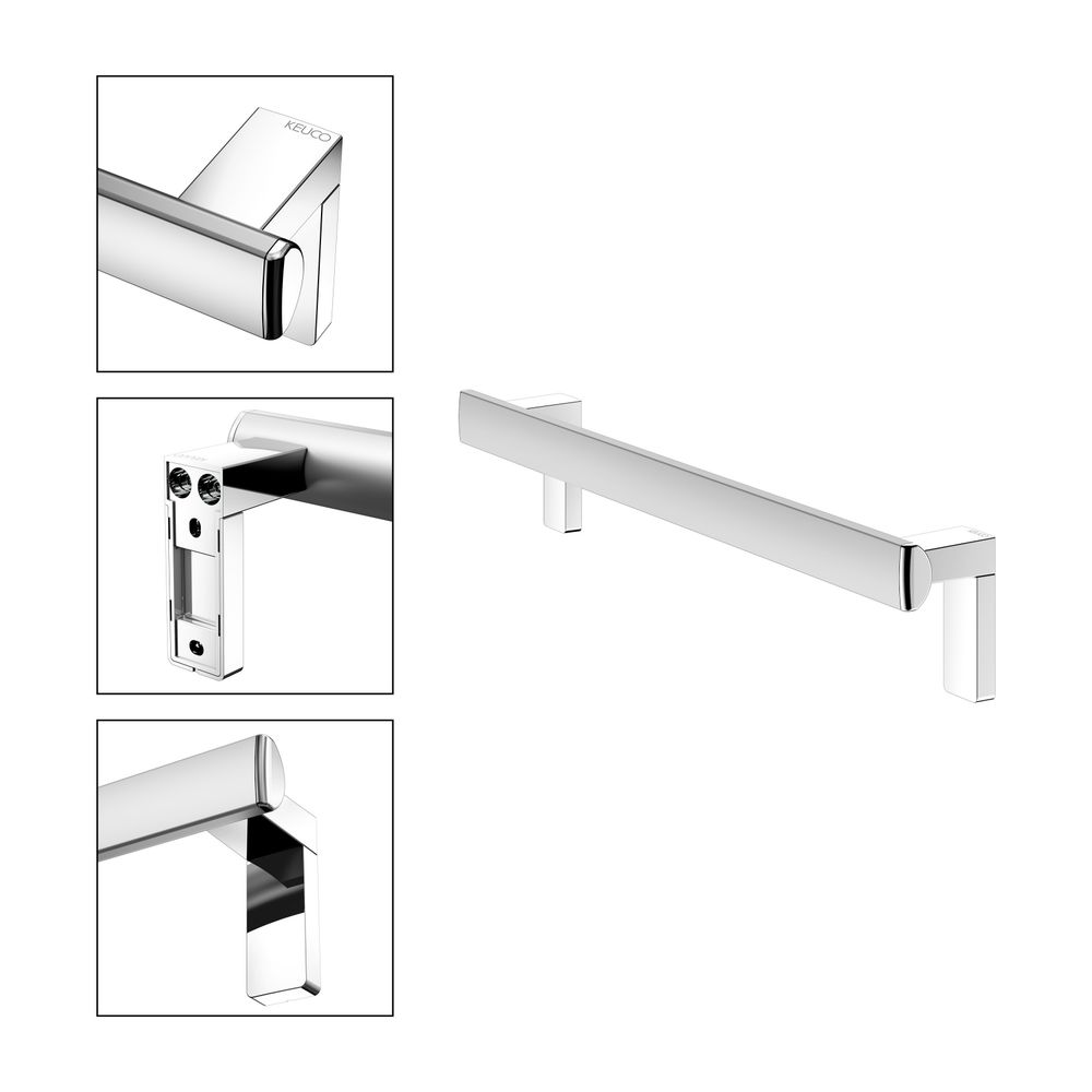 Keuco Axess Haltegriff 600mm, waagerechte Montage, mit 2x Befestigungsset 1, Silber ... KEUCO-35001170600 4017214902187 (Abb. 3)