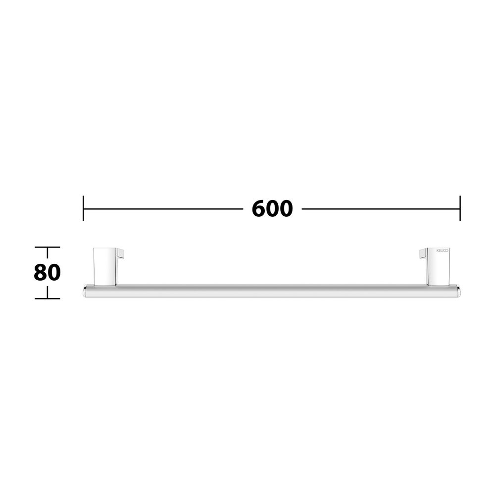 Keuco Axess Haltegriff 600mm, waagerechte Montage, mit 2x Befestigungsset 1, Silber ... KEUCO-35001170600 4017214902187 (Abb. 9)