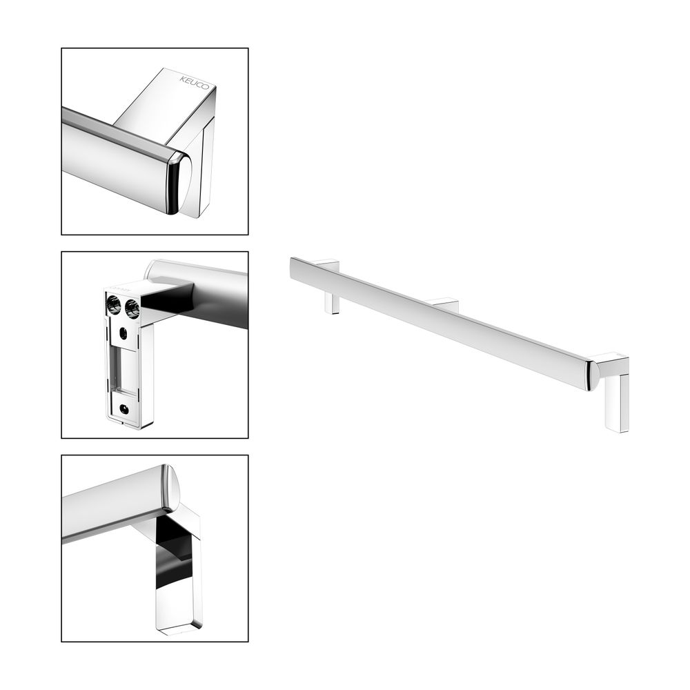 Keuco Axess Haltegriff 1000mm, waagerechte Montage, mit 2x Befestigungsset 1, Silber... KEUCO-35001171000 4017214902224 (Abb. 3)