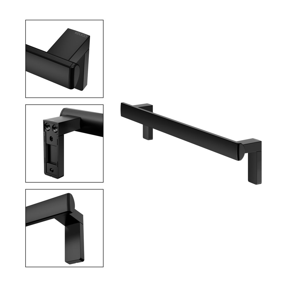 Keuco Axess Haltegriff 600mm, waagerechte Montage, mit 2x Befestigungsset 1, Schwarz... KEUCO-35001370600 4017214902255 (Abb. 3)