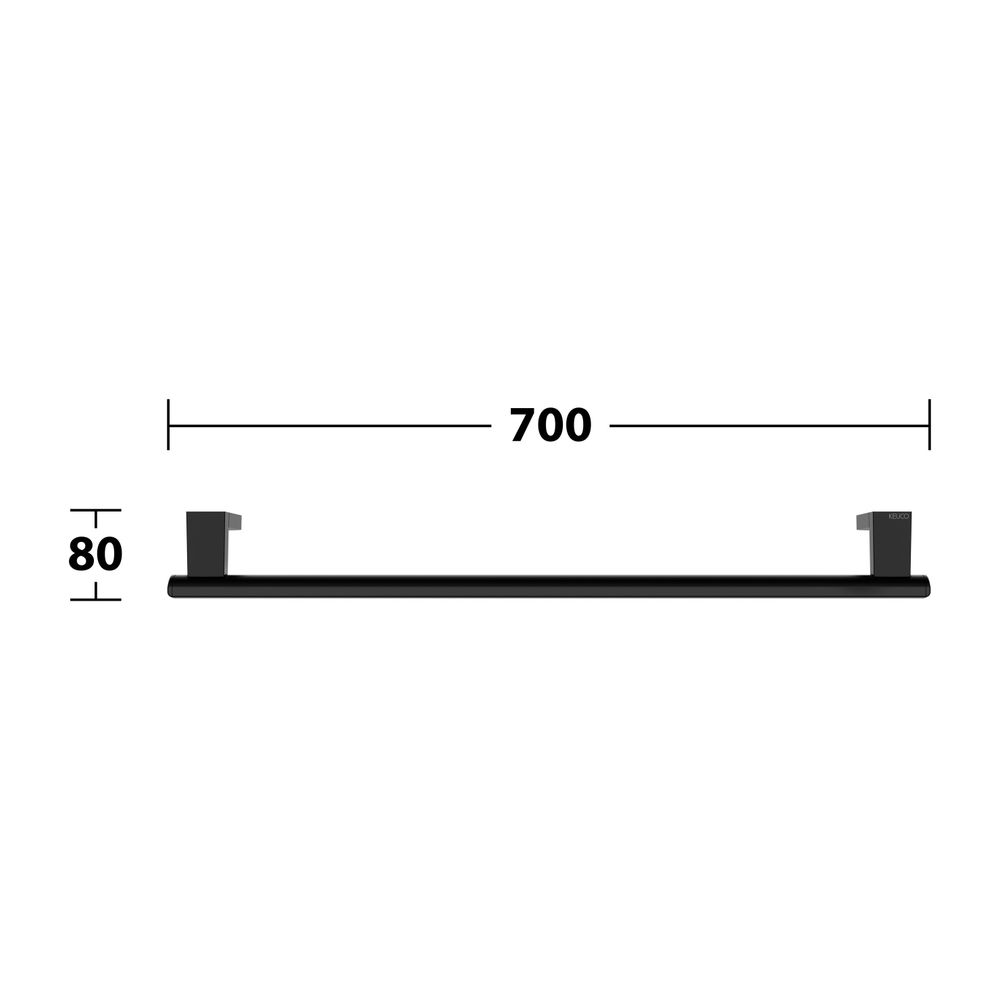 Keuco Axess Haltegriff 700mm, waagerechte Montage, mit 2x Befestigungsset 1, Schwarz... KEUCO-35001370700 4017214902262 (Abb. 9)
