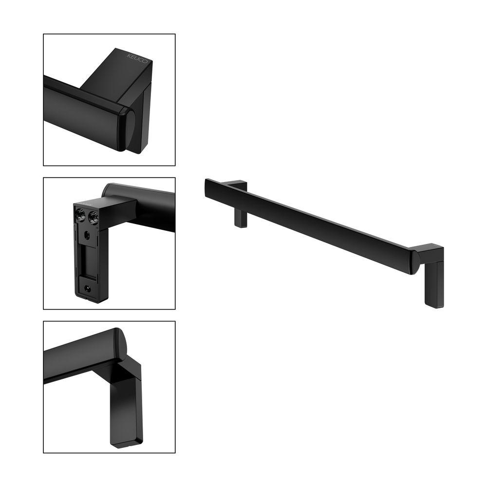 Keuco Axess Haltegriff 800mm, waagerechte Montage, mit 2x Befestigungsset 1, Schwarz... KEUCO-35001370800 4017214902279 (Abb. 3)