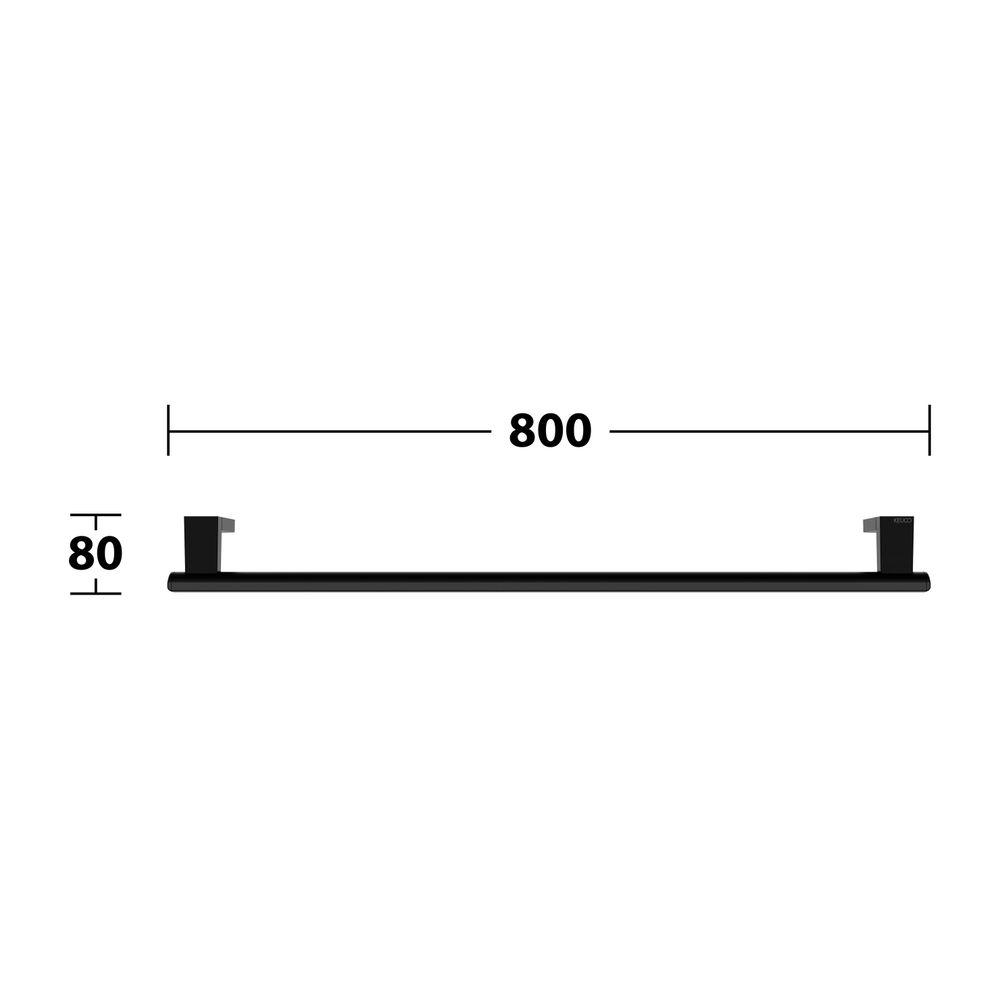 Keuco Axess Haltegriff 800mm, waagerechte Montage, mit 2x Befestigungsset 1, Schwarz... KEUCO-35001370800 4017214902279 (Abb. 9)