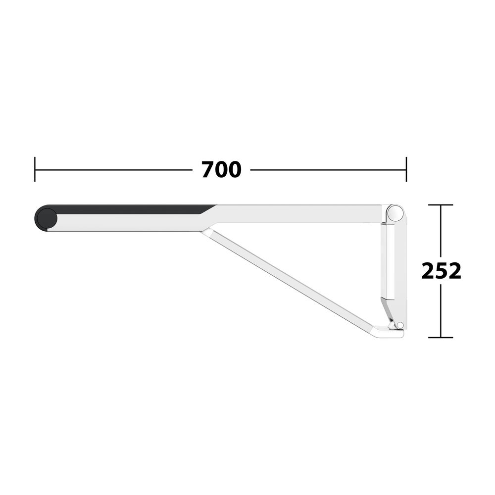 Keuco Axess Stützklappgriff WC, 700mm, Belastbarkeit 115kg, mit Absenkbremse, Auflag... KEUCO-35003170737 4017214904174 (Abb. 8)