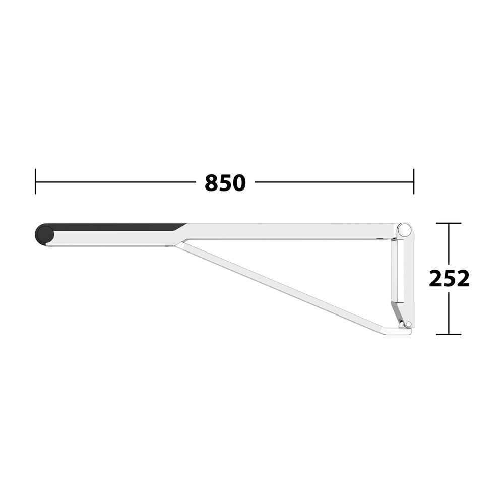 Keuco Axess Stützklappgriff WC, 850mm, Belastbarkeit 115kg, mit Absenkbremse, Auflag... KEUCO-35003170837 4017214904228 (Abb. 8)
