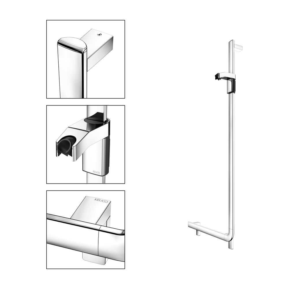 Keuco Axess Winkelgriff 90 Grad rechts mit Brauseschieber, 600/1300mm, mit 2x Befest... KEUCO-35006011301 4017214902361 (Abb. 3)