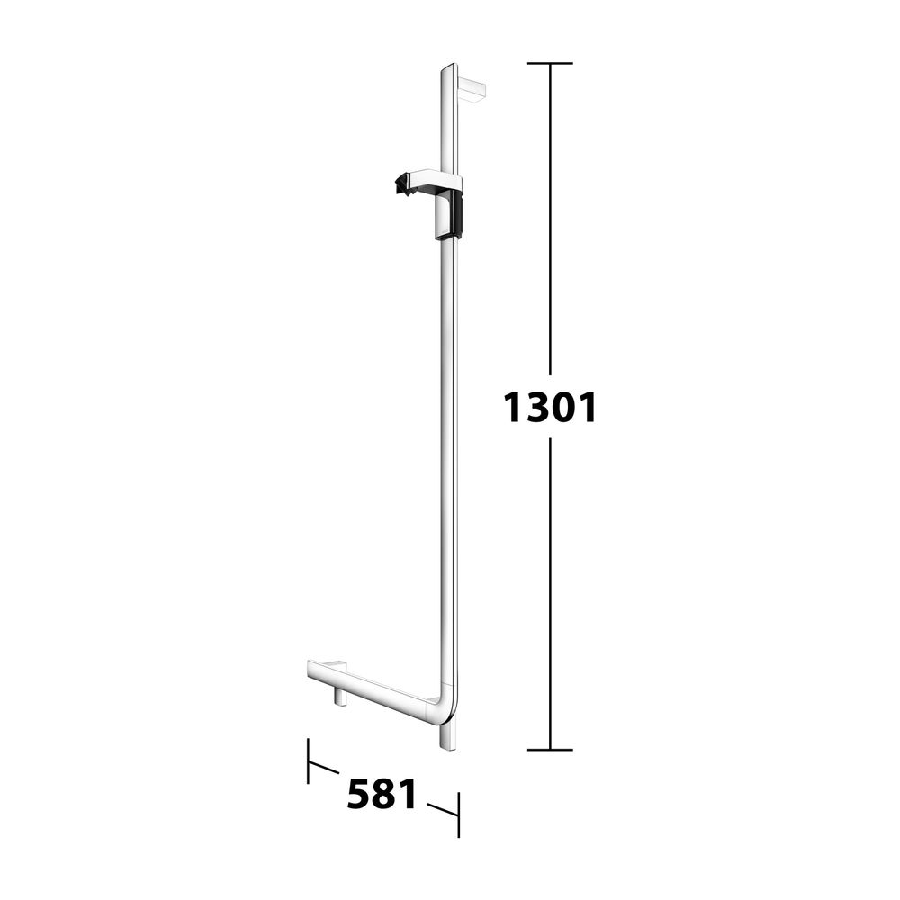 Keuco Axess Winkelgriff 90 Grad rechts mit Brauseschieber, 600/1300mm, mit 2x Befest... KEUCO-35006011301 4017214902361 (Abb. 9)