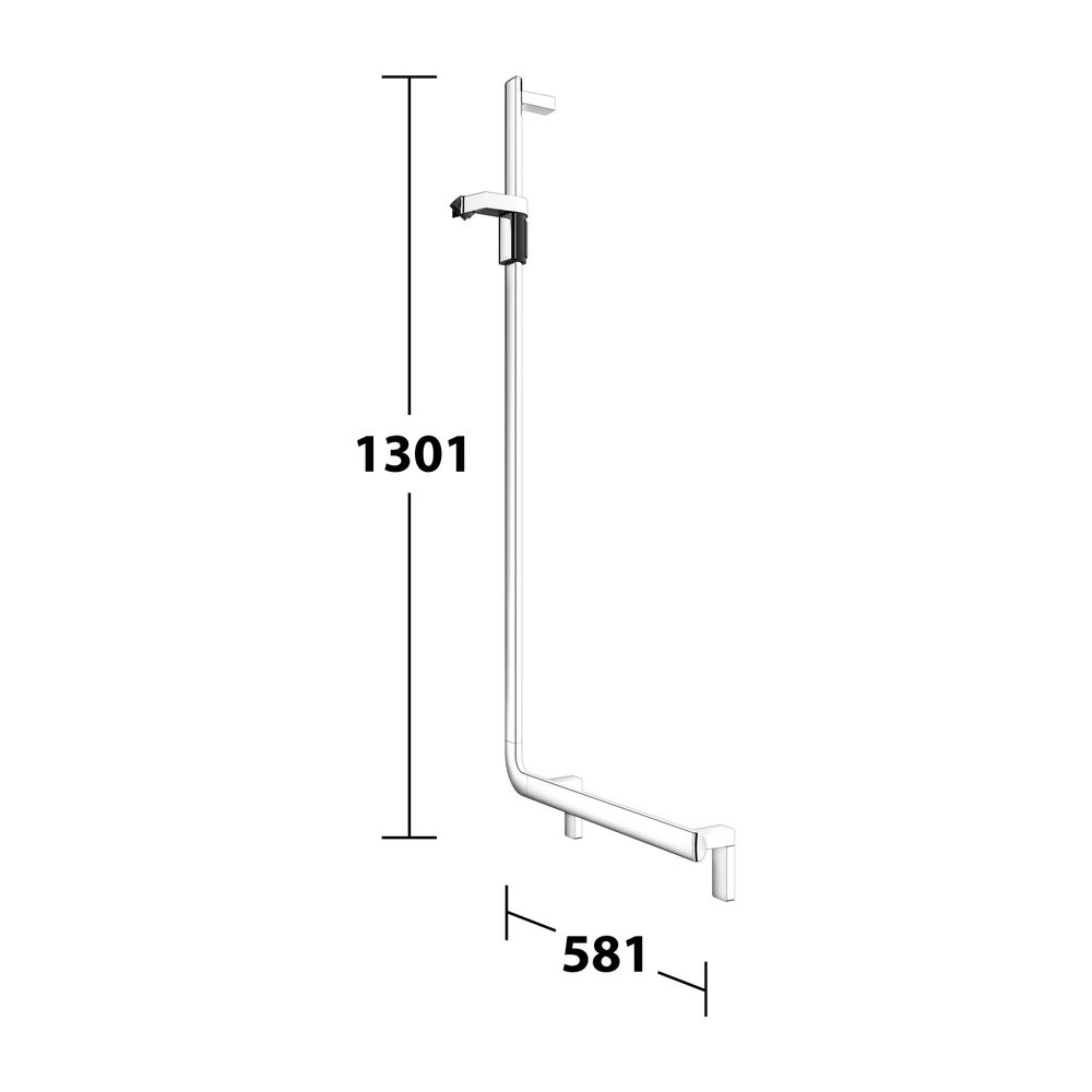 Keuco Axess Winkelgriff 90 Grad links mit Brauseschieber, 600/1300mm, mit 2x Befesti... KEUCO-35006011302 4017214902378 (Abb. 9)