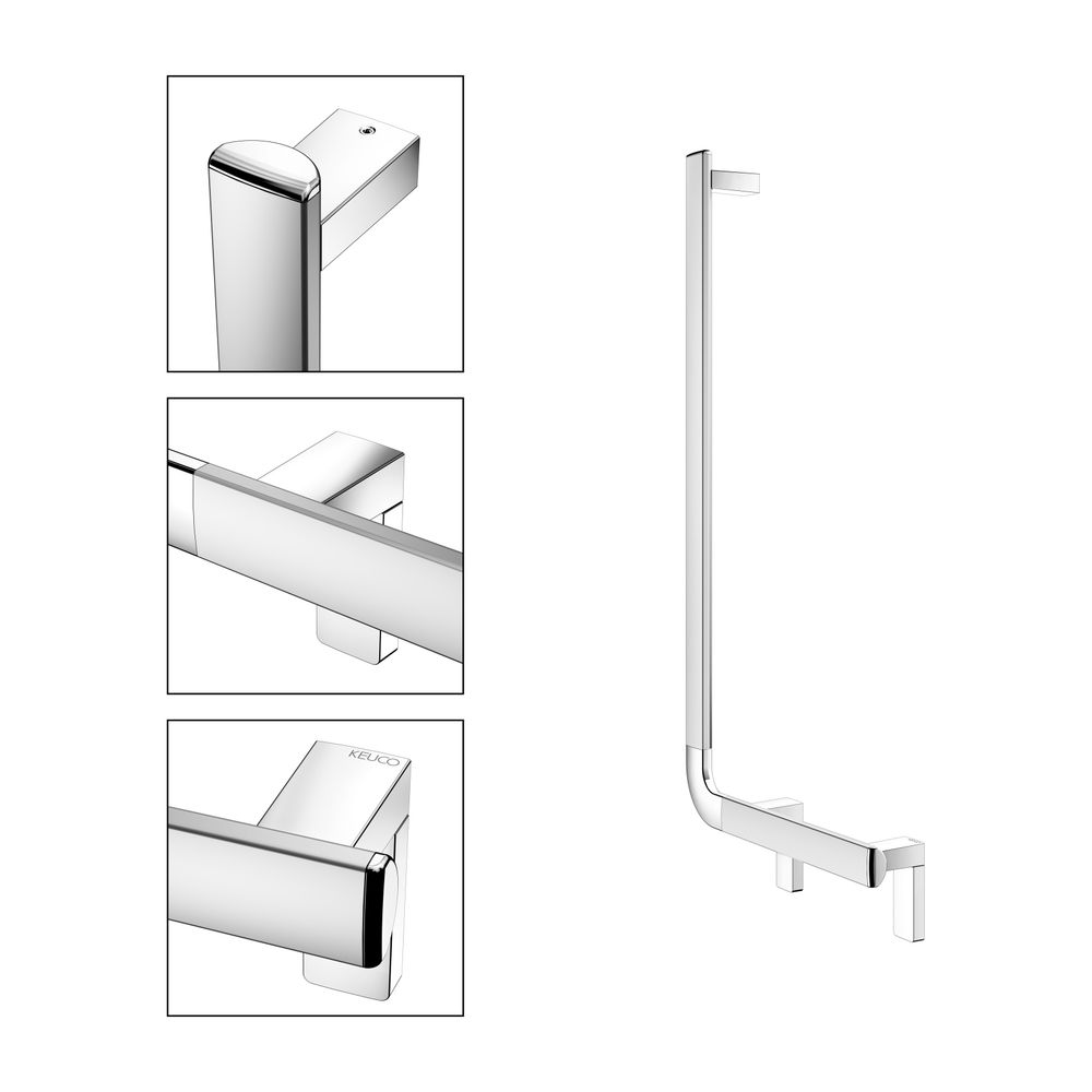 Keuco Axess Winkelgriff 90 Grad links, 400/800mm, mit 2x Befestigungsset 1, Silber e... KEUCO-35006170802 4017214902330 (Abb. 3)