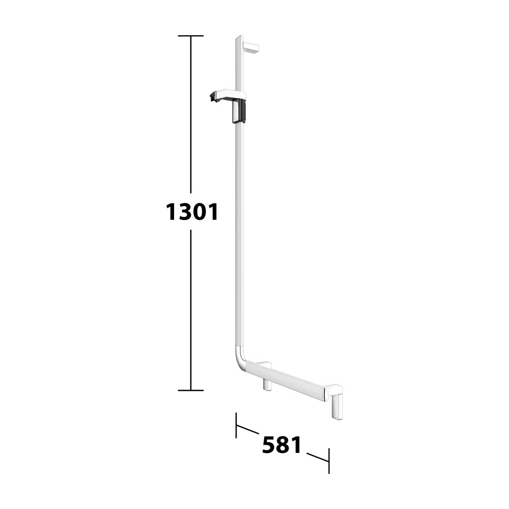 Keuco Axess Winkelgriff 90 Grad links, mit Brauseschieber 600/1300mm, mit 2x Befesti... KEUCO-35006171302 4017214902392 (Abb. 9)