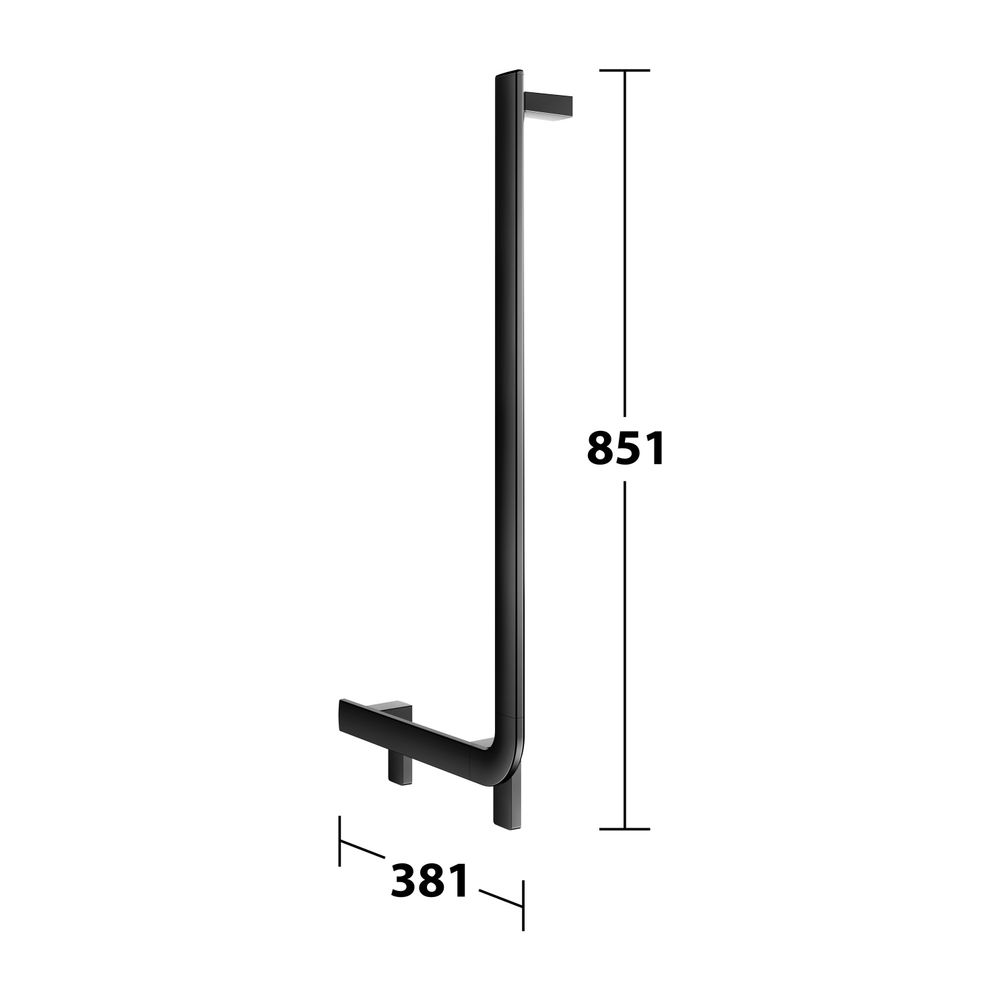 Keuco Axess Winkelgriff 90 Grad rechts, 400/800mm, mit 2x Befestigungsset 1, Schwarz... KEUCO-35006370801 4017214902347 (Abb. 9)