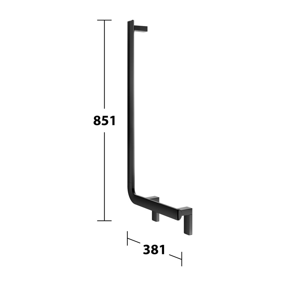 Keuco Axess Winkelgriff 90 Grad links, 400/800mm, mit 2x Befestigungsset 1, Schwarz ... KEUCO-35006370802 4017214902354 (Abb. 9)