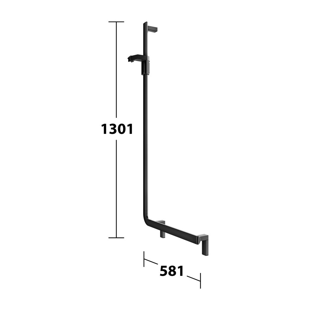 Keuco Axess Winkelgriff 90 Grad links mit Brauseschieber, 600/1300mm, mit 2x Befesti... KEUCO-35006371302 4017214902415 (Abb. 9)
