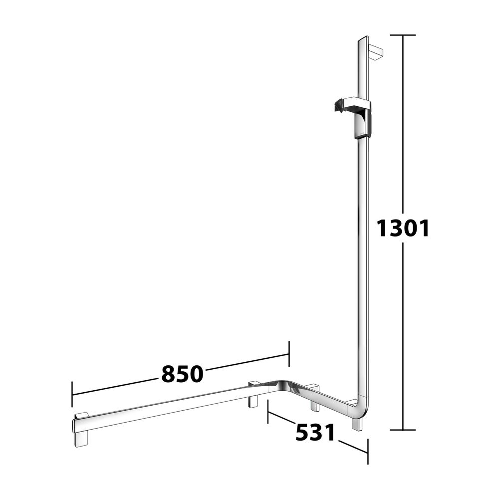 Keuco Axess Duschhandlauf mit Brausestange rechts, 850x531x1301mm, mit 3x Befestigun... KEUCO-35008018601 4017214902484 (Abb. 8)