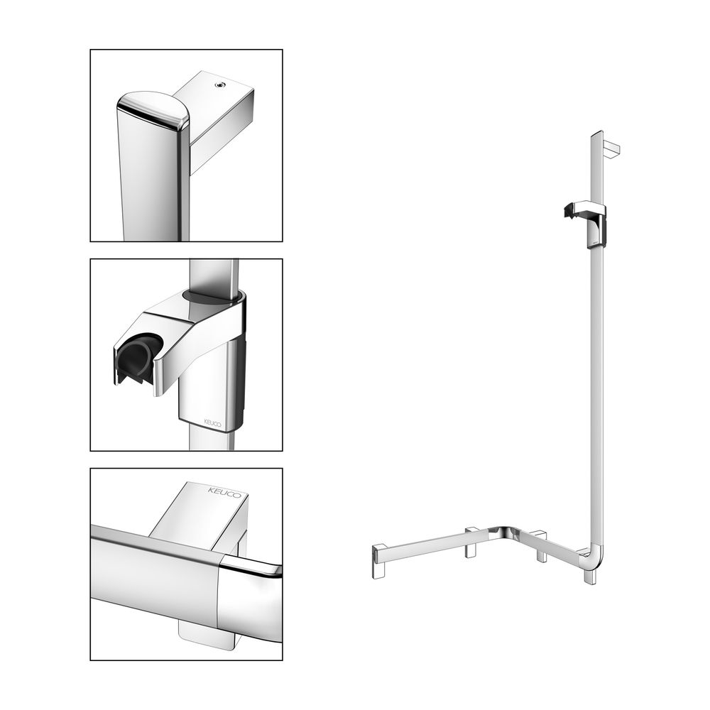 Keuco Axess Duschhandlauf mit Brausestange rechts, 550x531x1301mm, mit 3x Befestigun... KEUCO-35008176601 4017214902507 (Abb. 3)