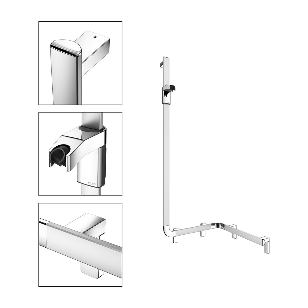 Keuco Axess Duschhandlauf mit Brausestange links, 550x531x1301mm, mit 3x Befestigung... KEUCO-35008176602 4017214902514 (Abb. 3)