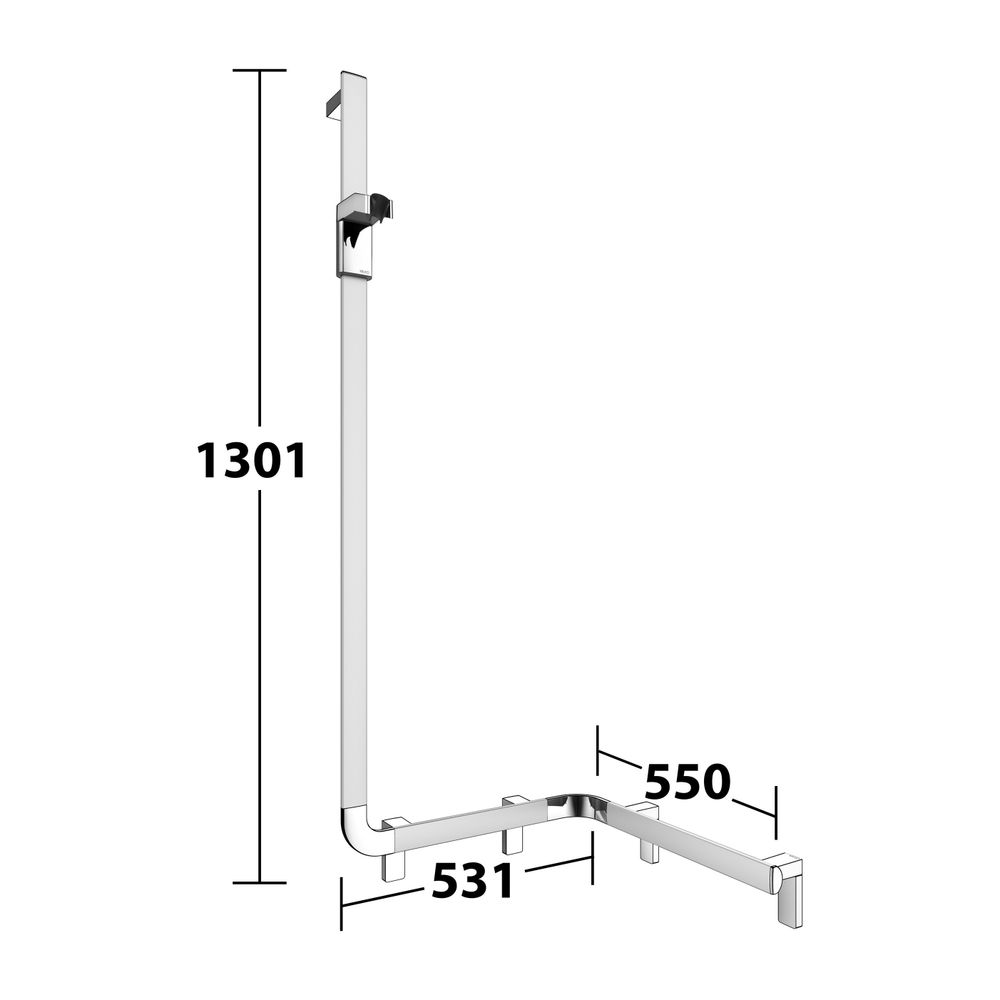 Keuco Axess Duschhandlauf mit Brausestange links, 550x531x1301mm, mit 3x Befestigung... KEUCO-35008176602 4017214902514 (Abb. 8)