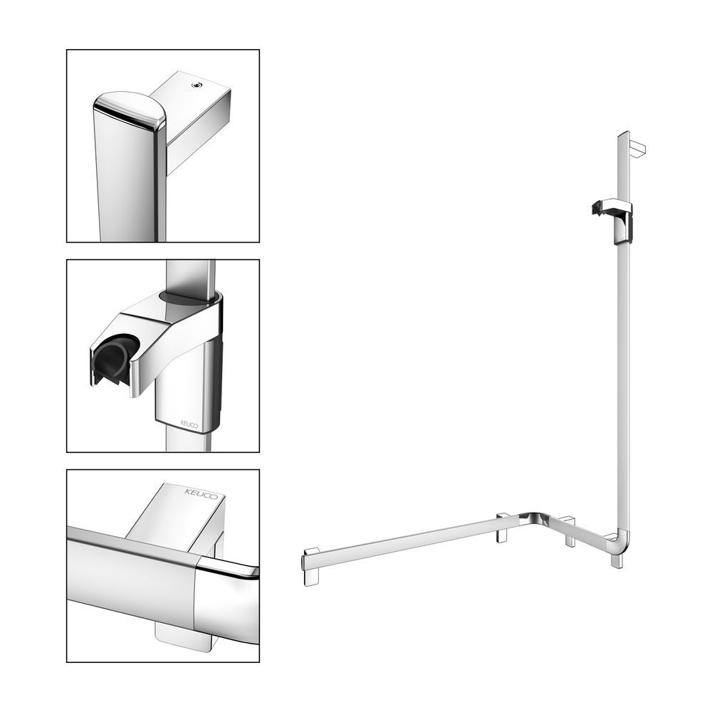 Keuco Axess Duschhandlauf mit Brausestange rechts, 850x531x1301mm, mit 3x Befestigun... KEUCO-35008178601 4017214902521 (Abb. 3)