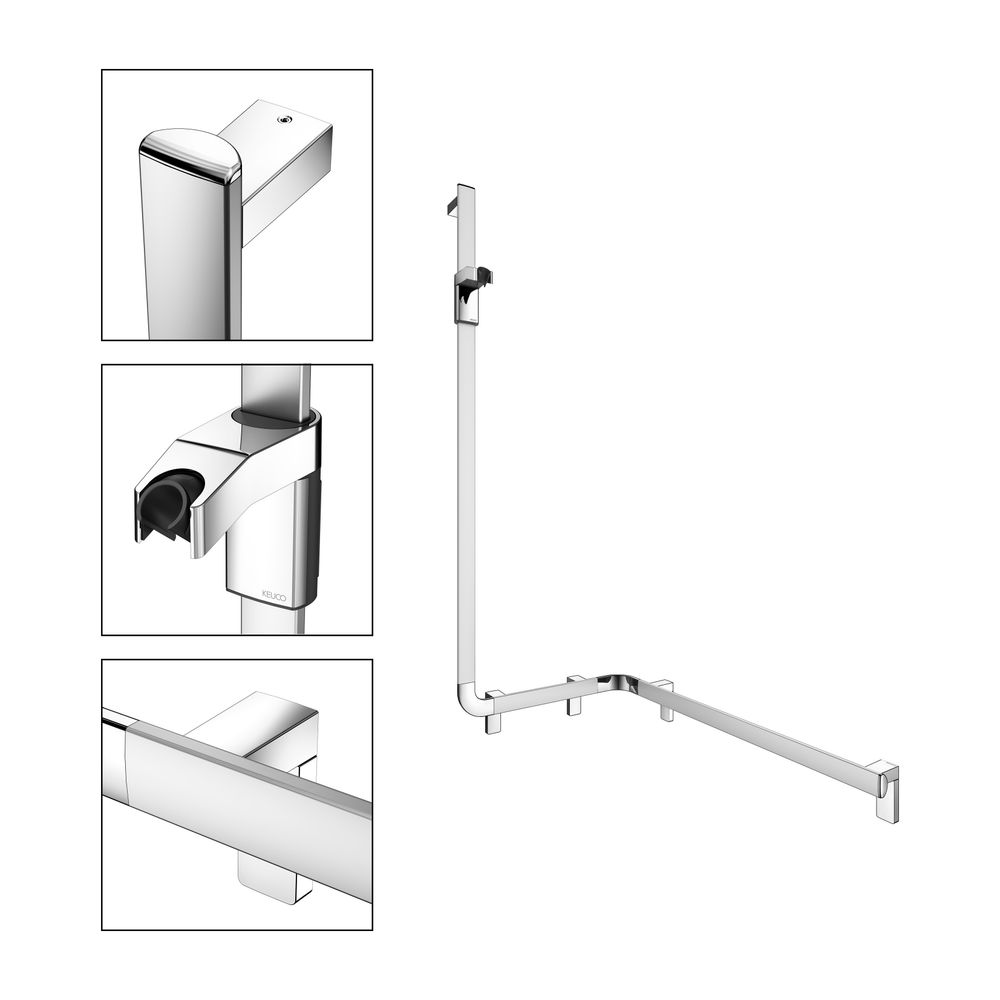 Keuco Axess Duschhandlauf mit Brausestange links, 850x531x1301mm, mit 3x Befestigung... KEUCO-35008178602 4017214902538 (Abb. 3)