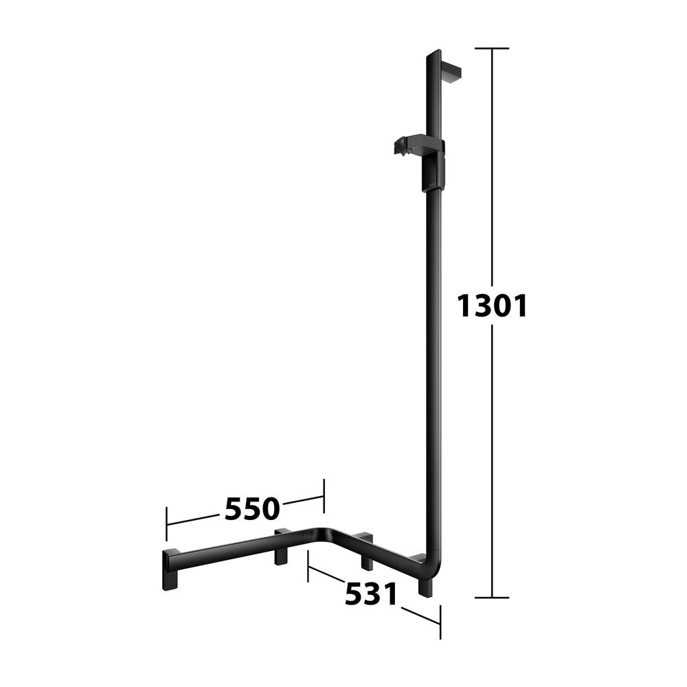 Keuco Axess Duschhandlauf mit Brausestange rechts, 550x531x1301mm, mit 3x Befestigun... KEUCO-35008376601 4017214902545 (Abb. 8)