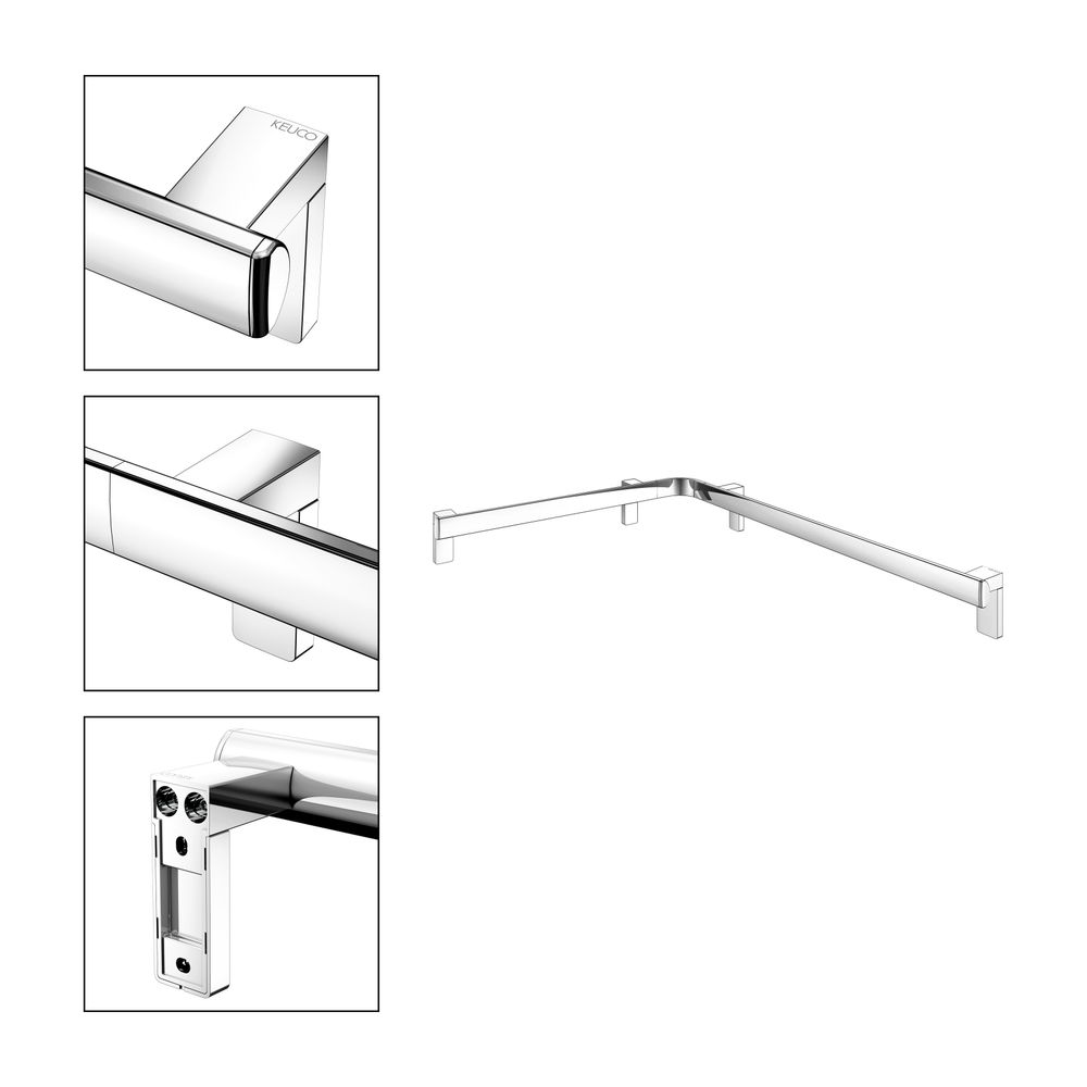 Keuco Axess Dusch- und Wannenhandlauf rechts, 600/800mm, mit 3x Befestigungsset 1, V... KEUCO-35011016801 4017214902422 (Abb. 3)