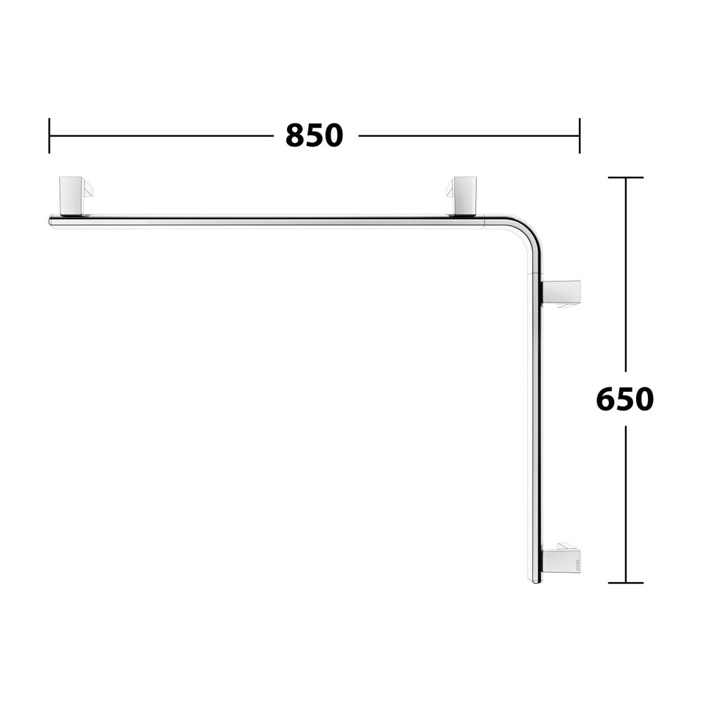 Keuco Axess Dusch- und Wannenhandlauf links, 800/600mm, mit 3x Befestigungsset 1, Ve... KEUCO-35011018602 4017214902910 (Abb. 9)