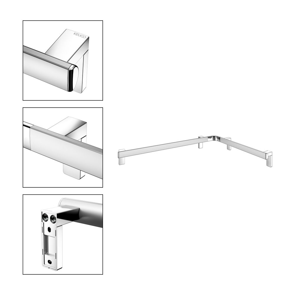 Keuco Axess Dusch- und Wannenhandlauf links, 800/600mm, mit 3x Befestigungsset 1, Si... KEUCO-35011178602 4017214902927 (Abb. 3)