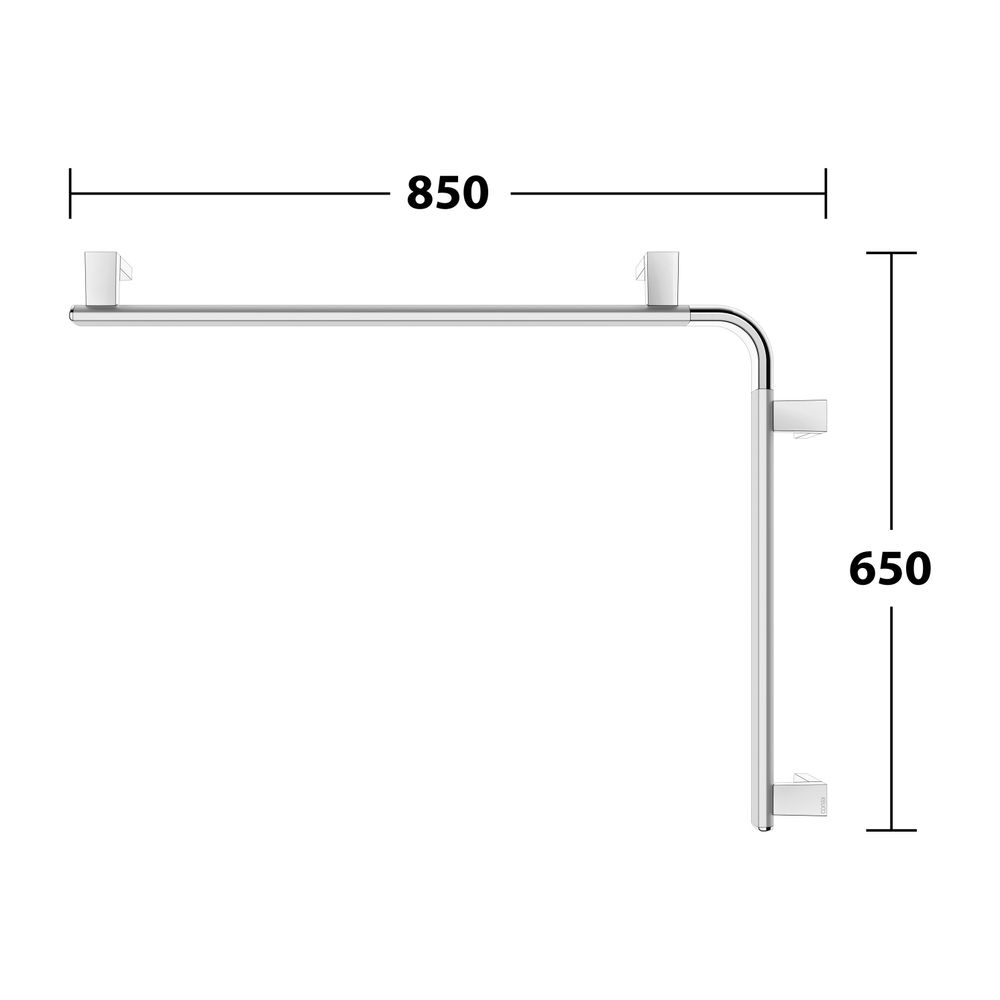 Keuco Axess Dusch- und Wannenhandlauf links, 800/600mm, mit 3x Befestigungsset 1, Si... KEUCO-35011178602 4017214902927 (Abb. 9)