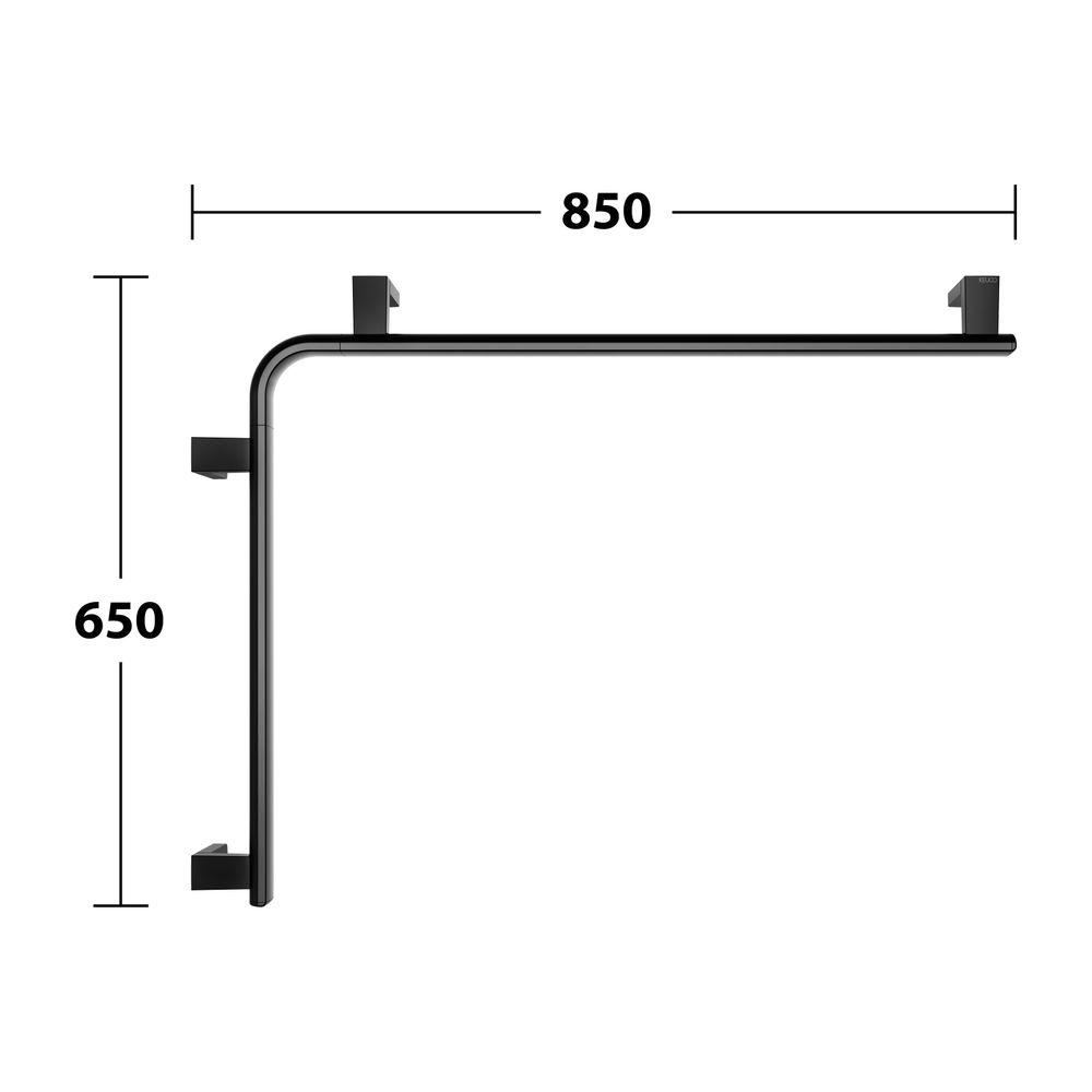 Keuco Axess Dusch- und Wannenhandlauf rechts, 600/800mm, mit 3x Befestigungsset 1, S... KEUCO-35011376801 4017214902934 (Abb. 9)