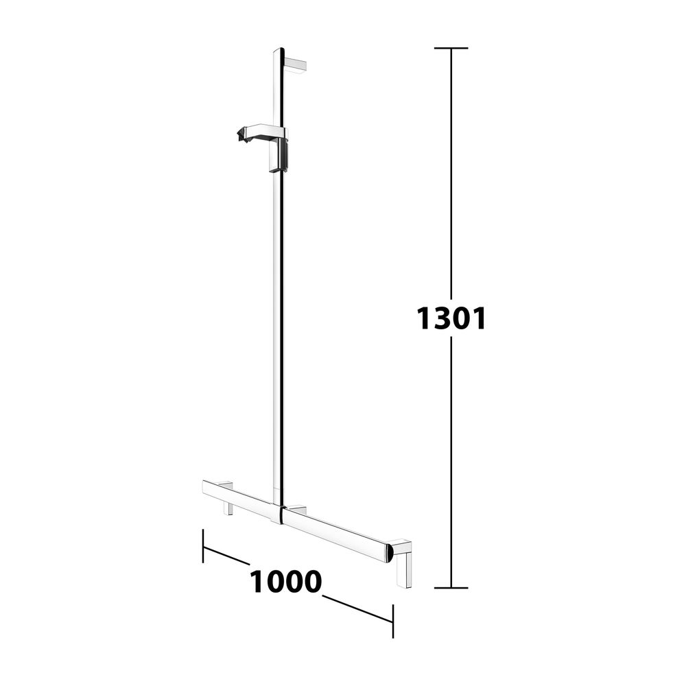 Keuco Axess Duschhandlauf mit Brausestange, 1000/1301mm, mit 2x Befestigungsset 1, V... KEUCO-35014011013 4017214902590 (Abb. 9)