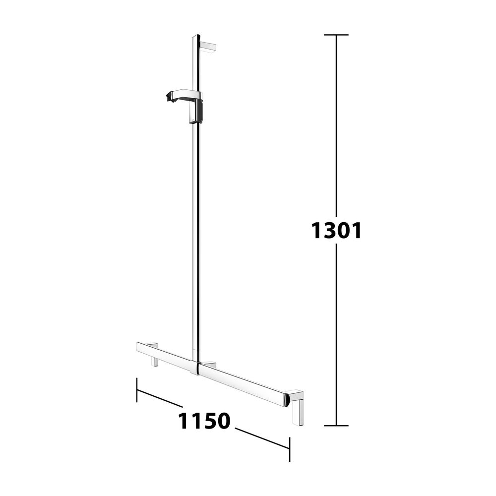 Keuco Axess Duschhandlauf mit Brausestange, 1150/1301mm, mit 2x Befestigungsset 1, V... KEUCO-35014011213 4017214902606 (Abb. 9)