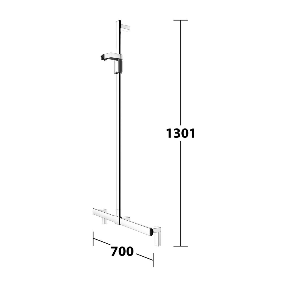 Keuco Axess Duschhandlauf mit Brausestange, 700/1301mm, mit 2x Befestigungsset 1, Ve... KEUCO-35014017013 4017214902583 (Abb. 9)