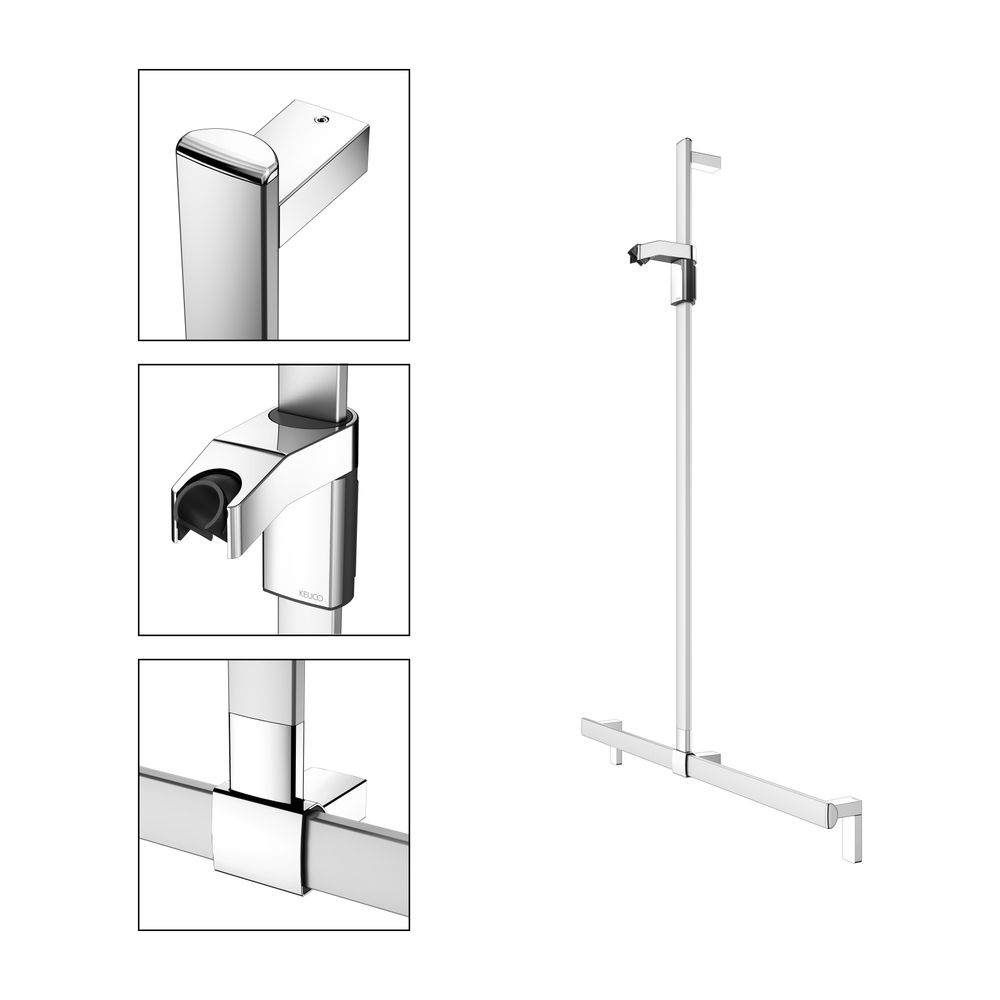 Keuco Axess Duschhandlauf mit Brausestange, 1000/1301mm, mit 2x Befestigungsset 1, S... KEUCO-35014171013 4017214902620 (Abb. 3)