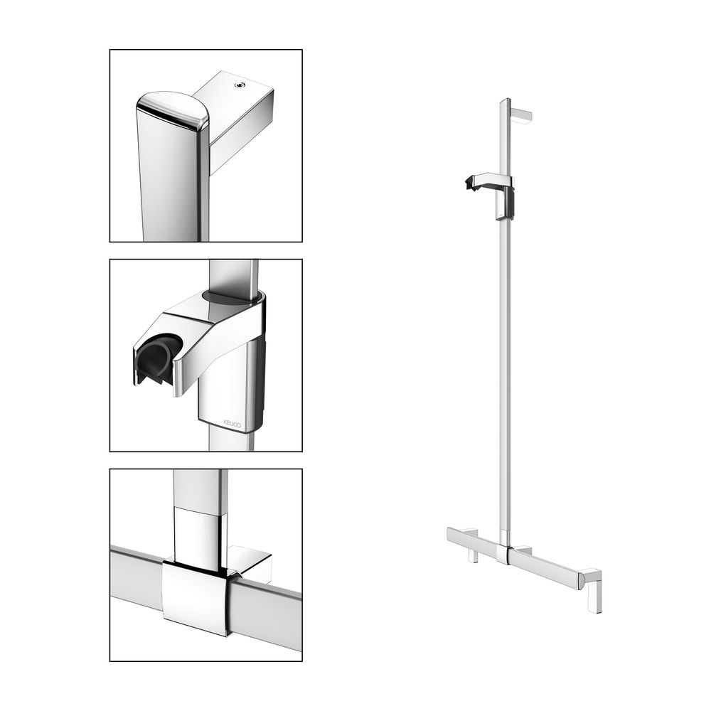 Keuco Axess Duschhandlauf mit Brausestange, 700/1301mm, mit 2x Befestigungsset 1, Si... KEUCO-35014177013 4017214902613 (Abb. 3)