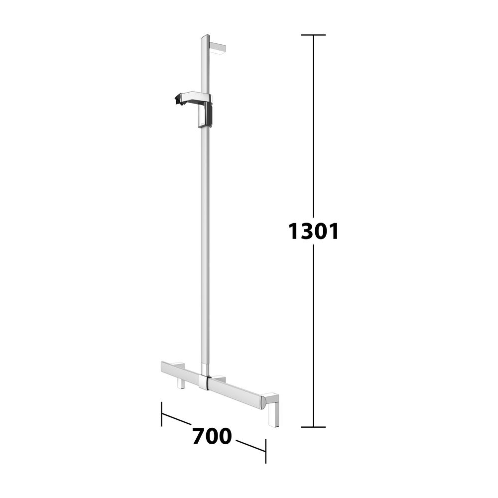 Keuco Axess Duschhandlauf mit Brausestange, 700/1301mm, mit 2x Befestigungsset 1, Si... KEUCO-35014177013 4017214902613 (Abb. 9)
