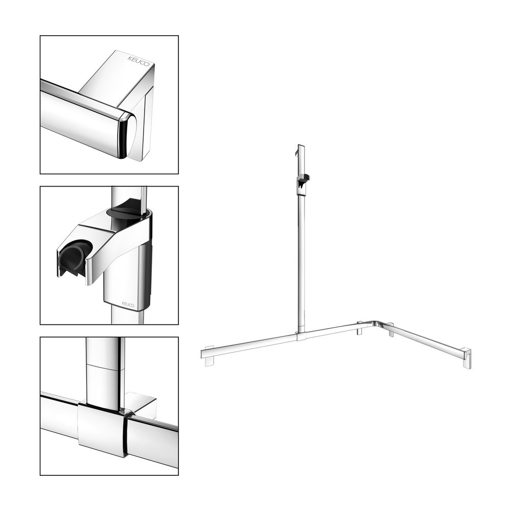 Keuco Axess Duschhandlauf mit Brausestange links, 1150x850x1301mm, mit 4x Befestigun... KEUCO-35015010302 4017214902729 (Abb. 3)